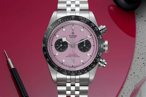 pink tudor watch|tudor watch pink face.